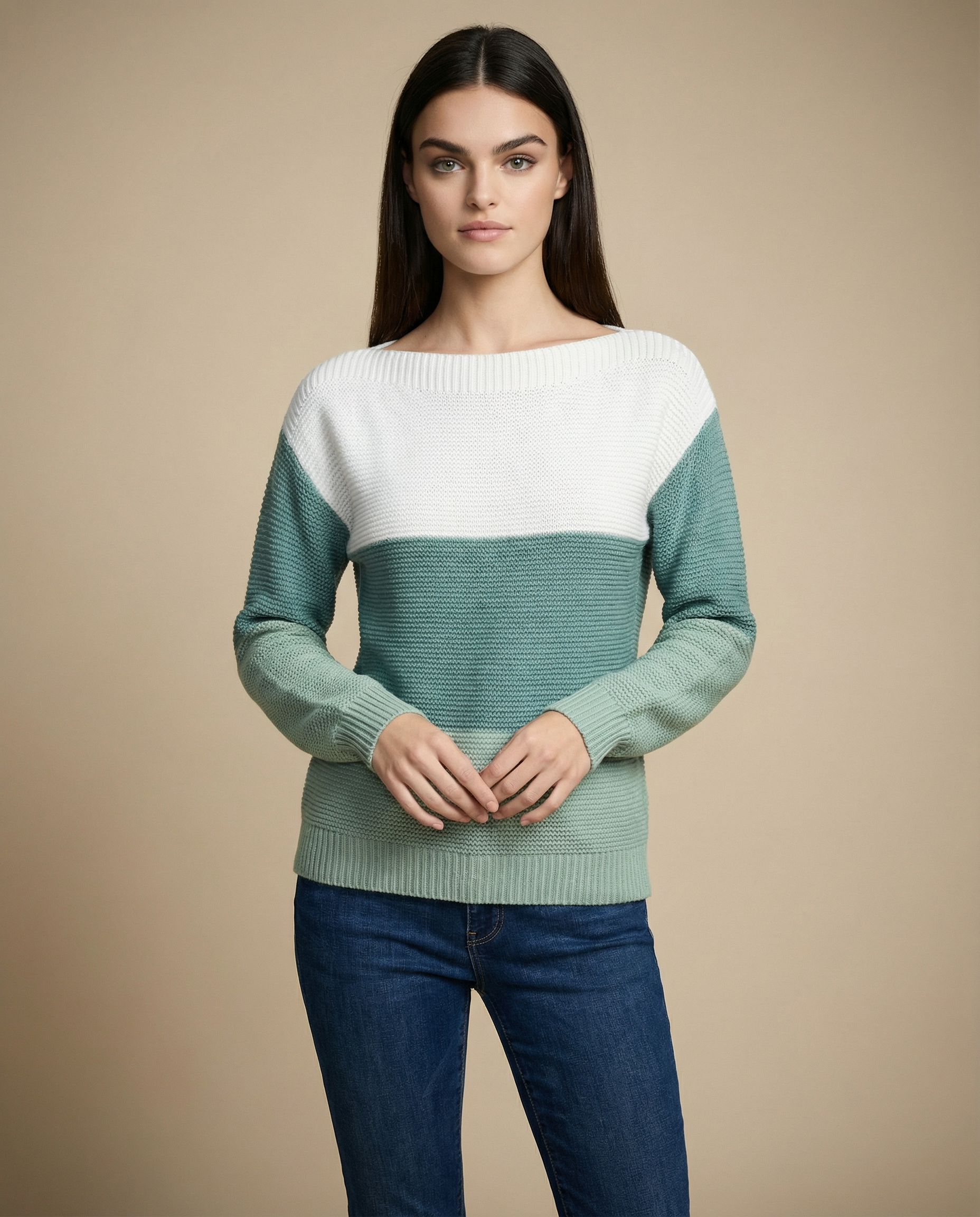 Hailey – Colorblock Knit Sweater