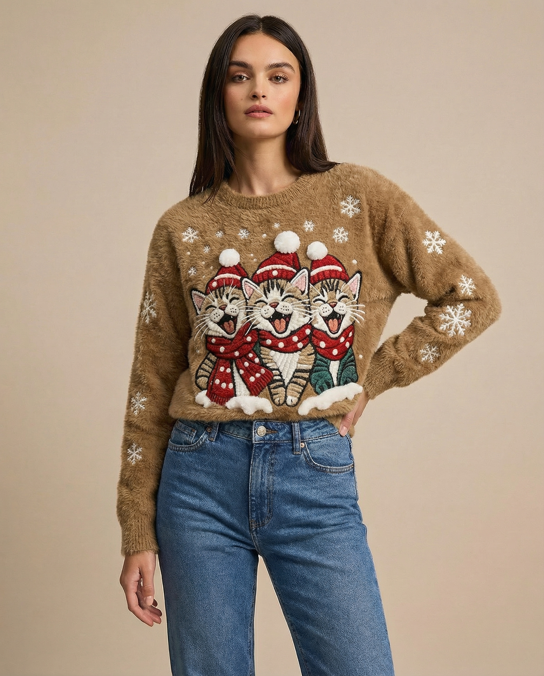 Daisy | Cosy Sweater With Three Happy Cats