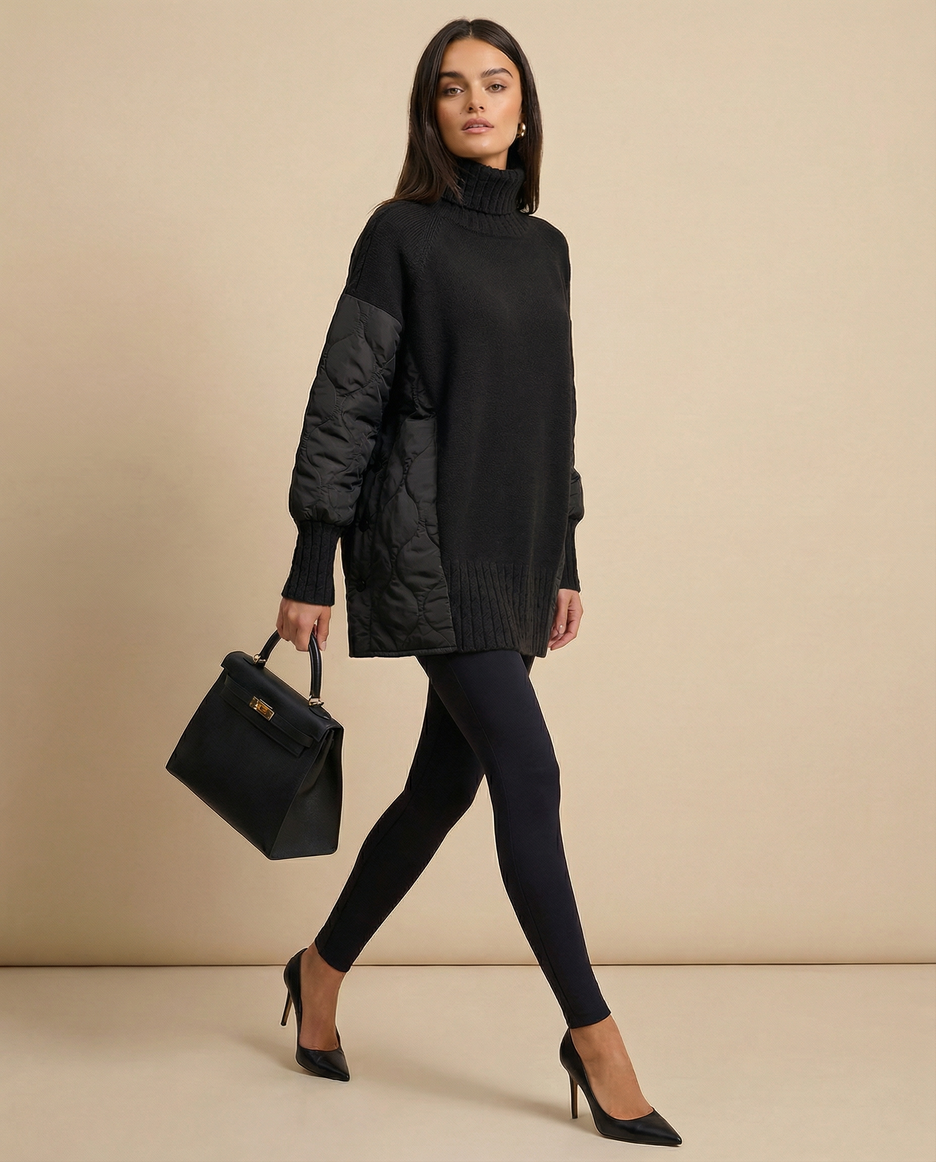 Lucie - Patchwork Knit Jumper Dress