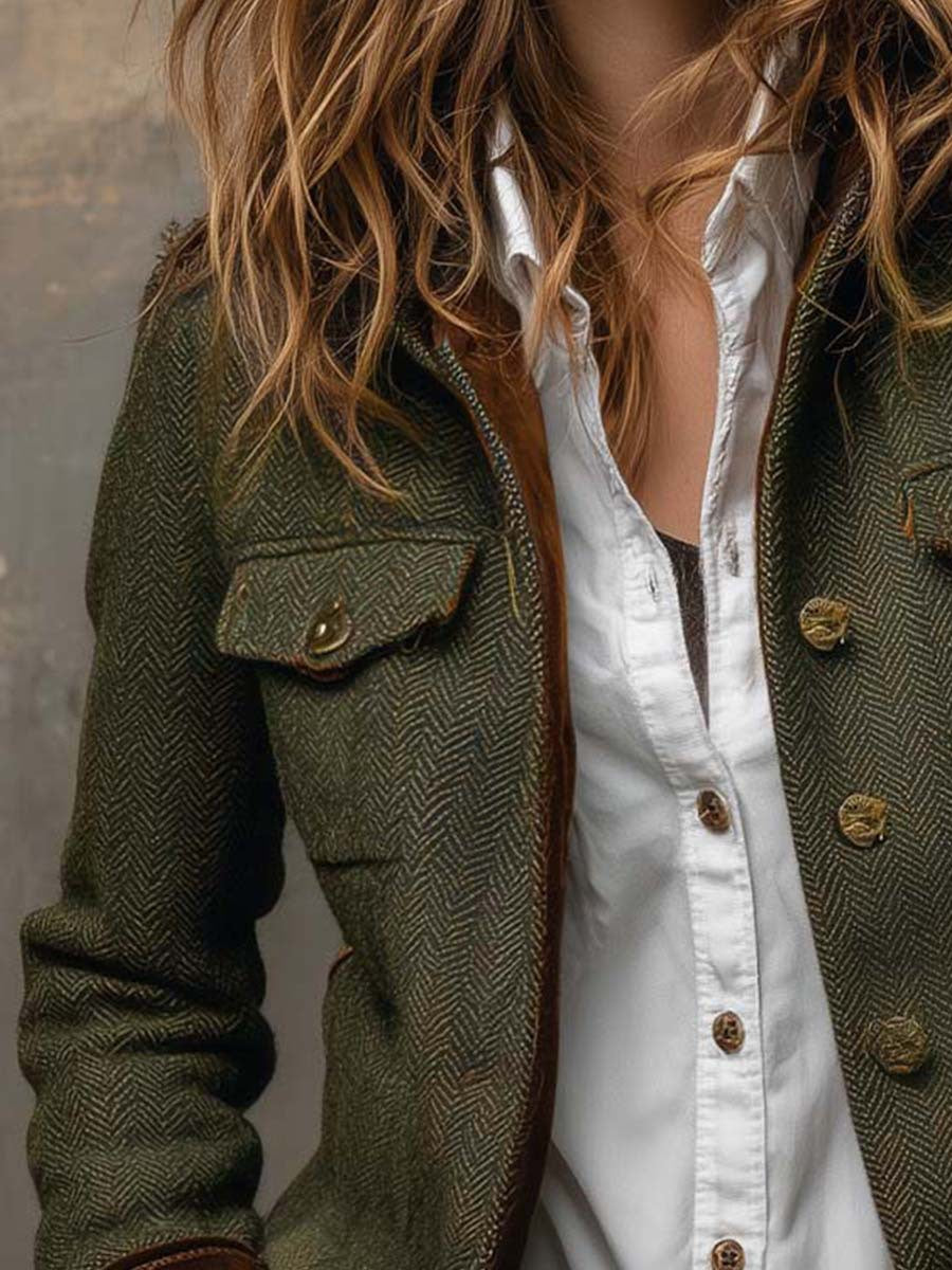 Charlotte – Timeless Tweed Elegance With Velvet Accents