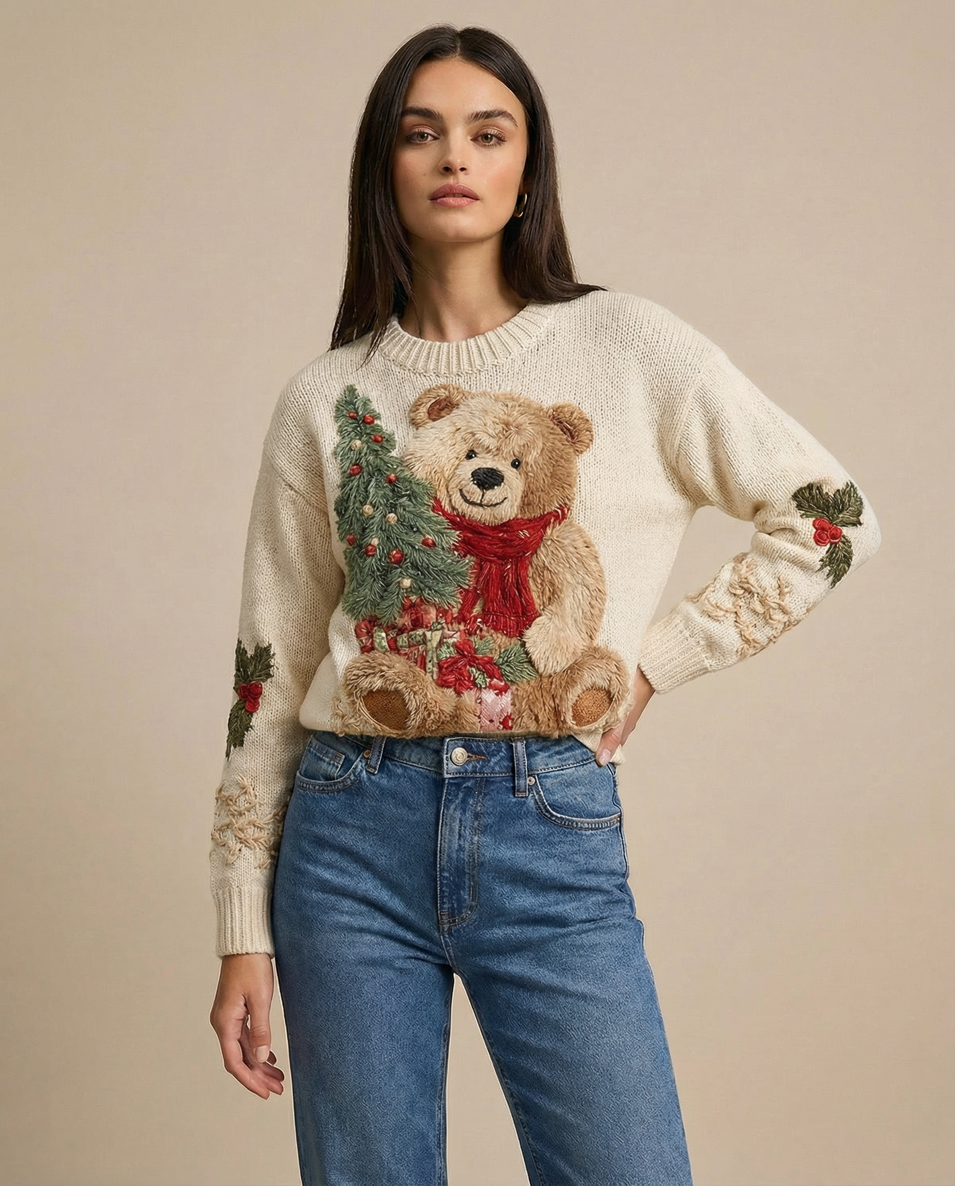 Elena – Kersttrui met feestelijke details