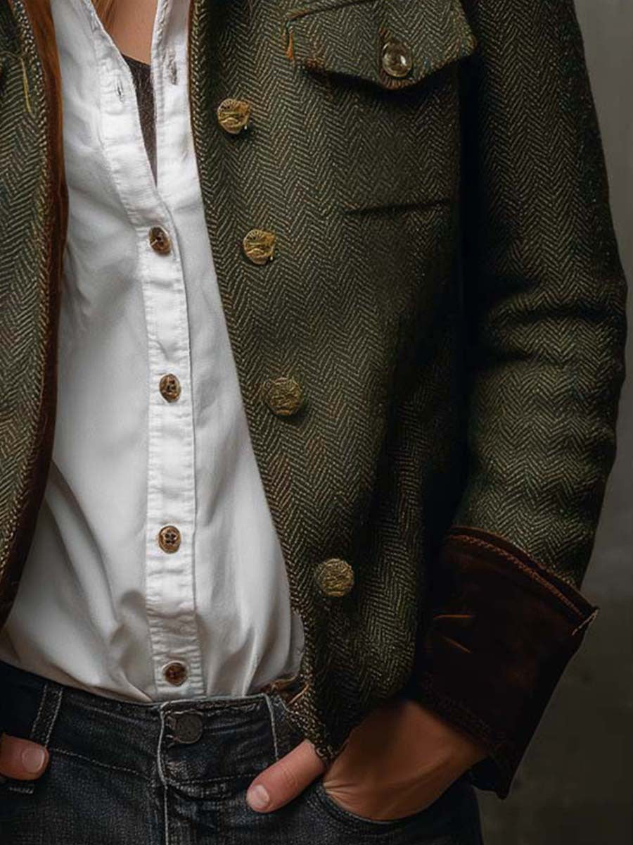 Charlotte – Timeless Tweed Elegance With Velvet Accents