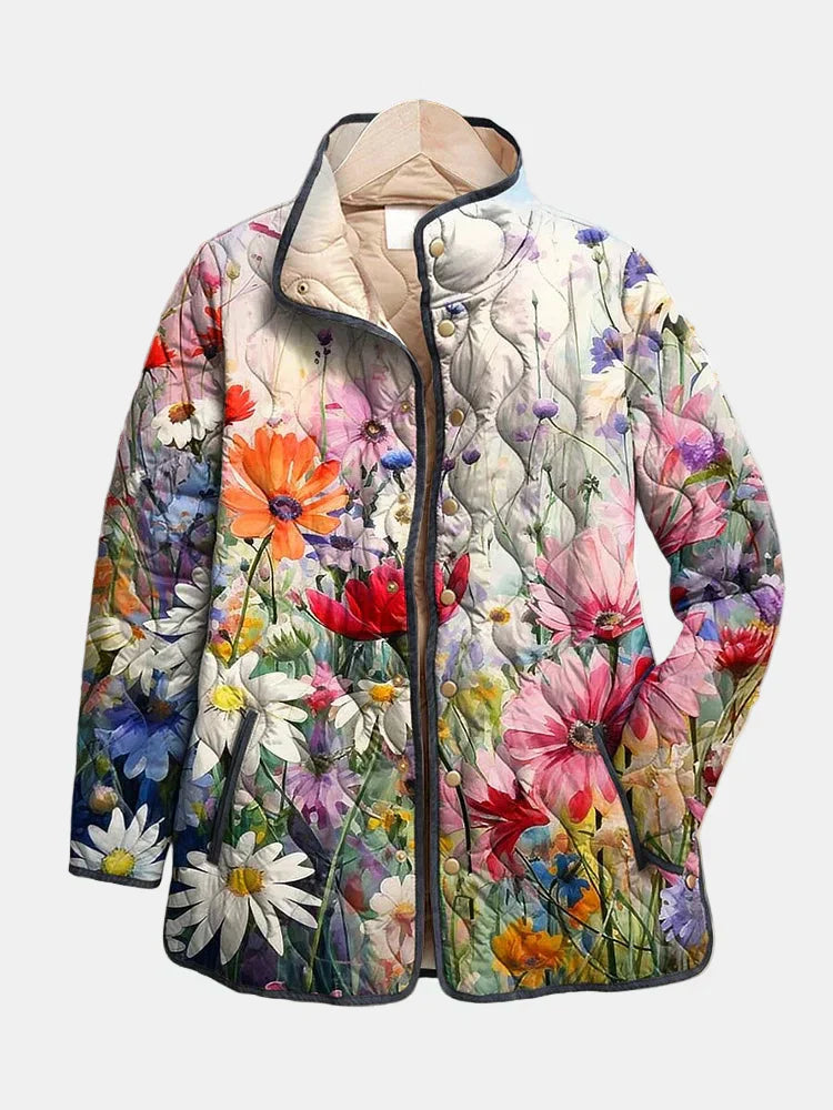 KAIA | Vintage Charming Floral Quilted Jacket