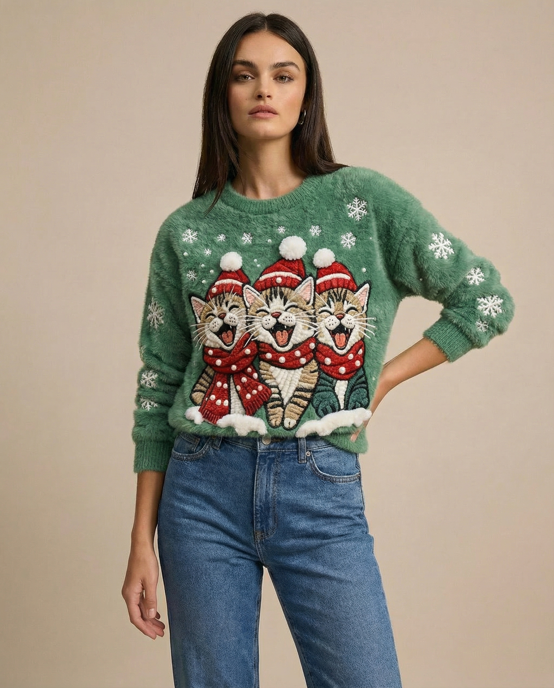 Daisy | Cosy Sweater With Three Happy Cats