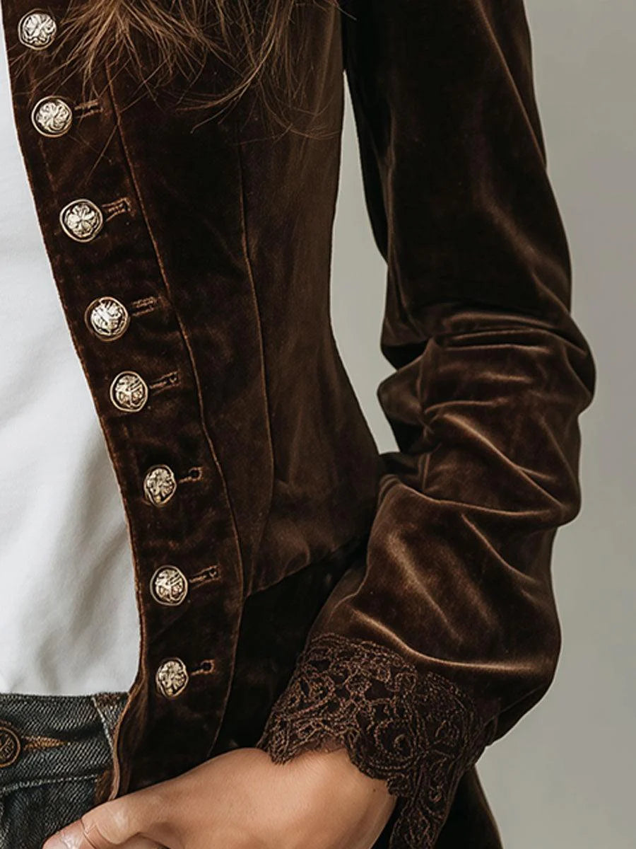 Florence – Fuzzy Coffee Mock Neck Jacket