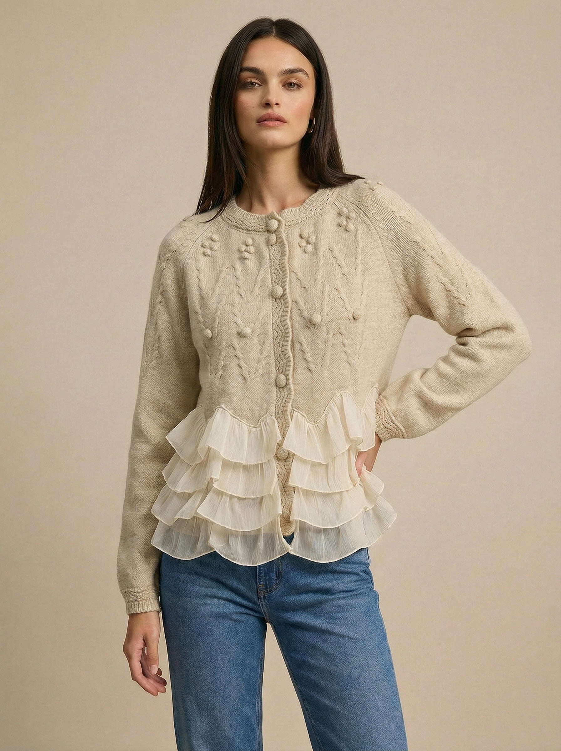 Natalie - Ruffle Cardigan