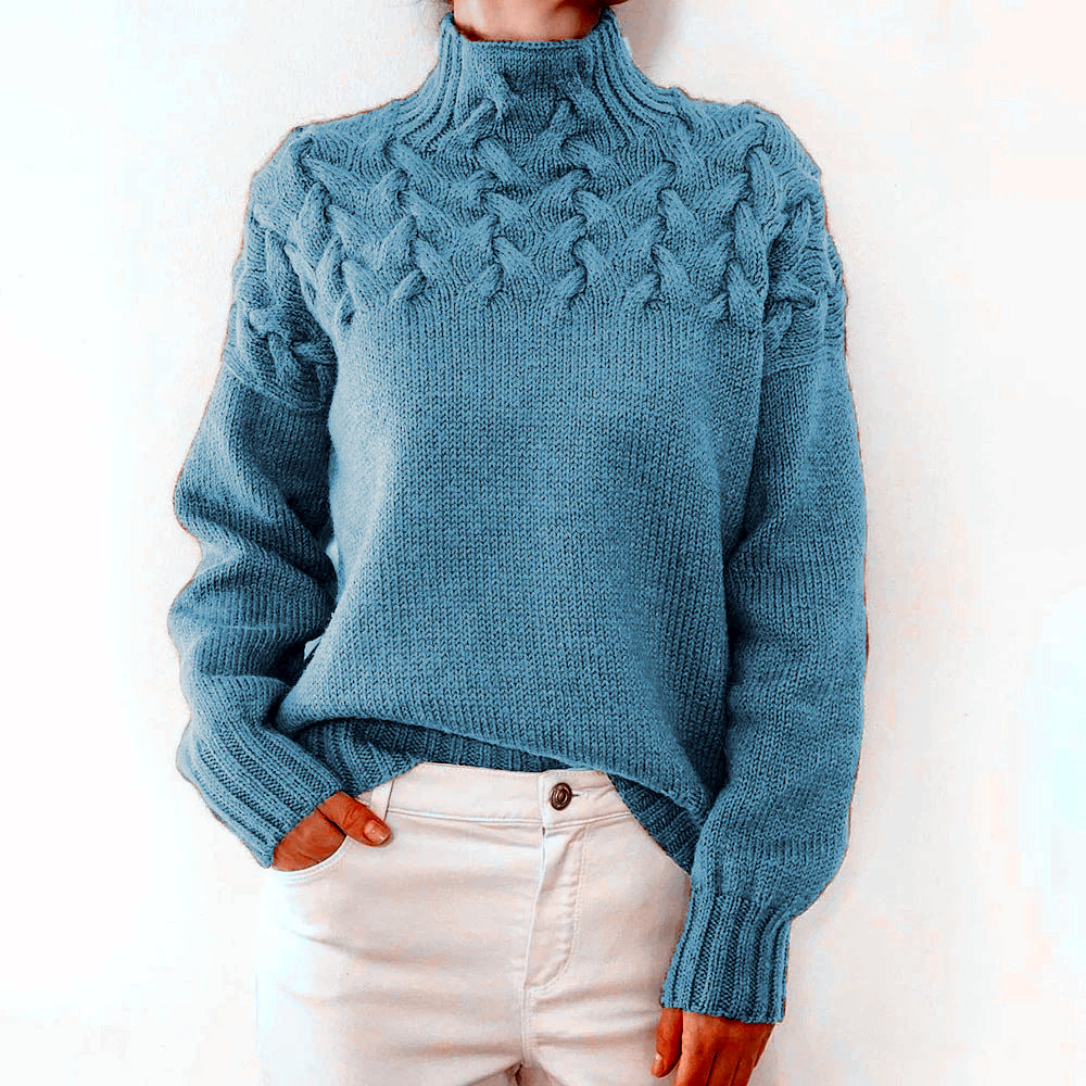 Alina – High Neck Long Sleeve Sweater