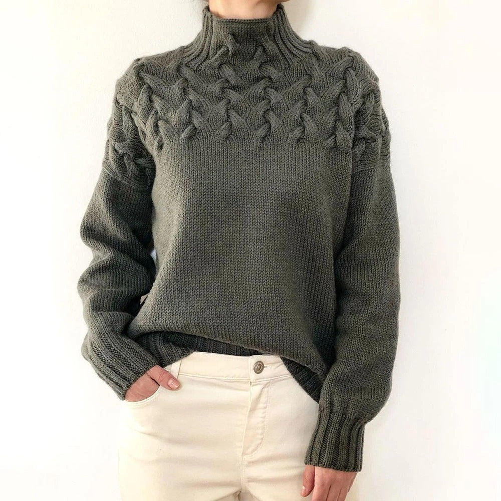 Alina – High Neck Long Sleeve Sweater