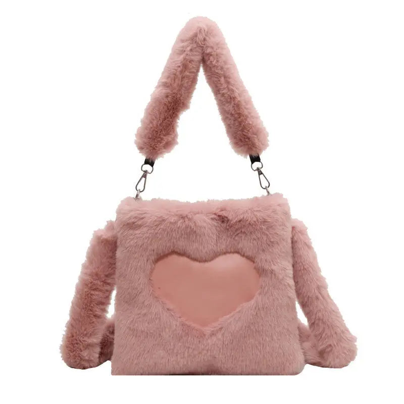 Catherine | Plush Heart Shoulder Bag