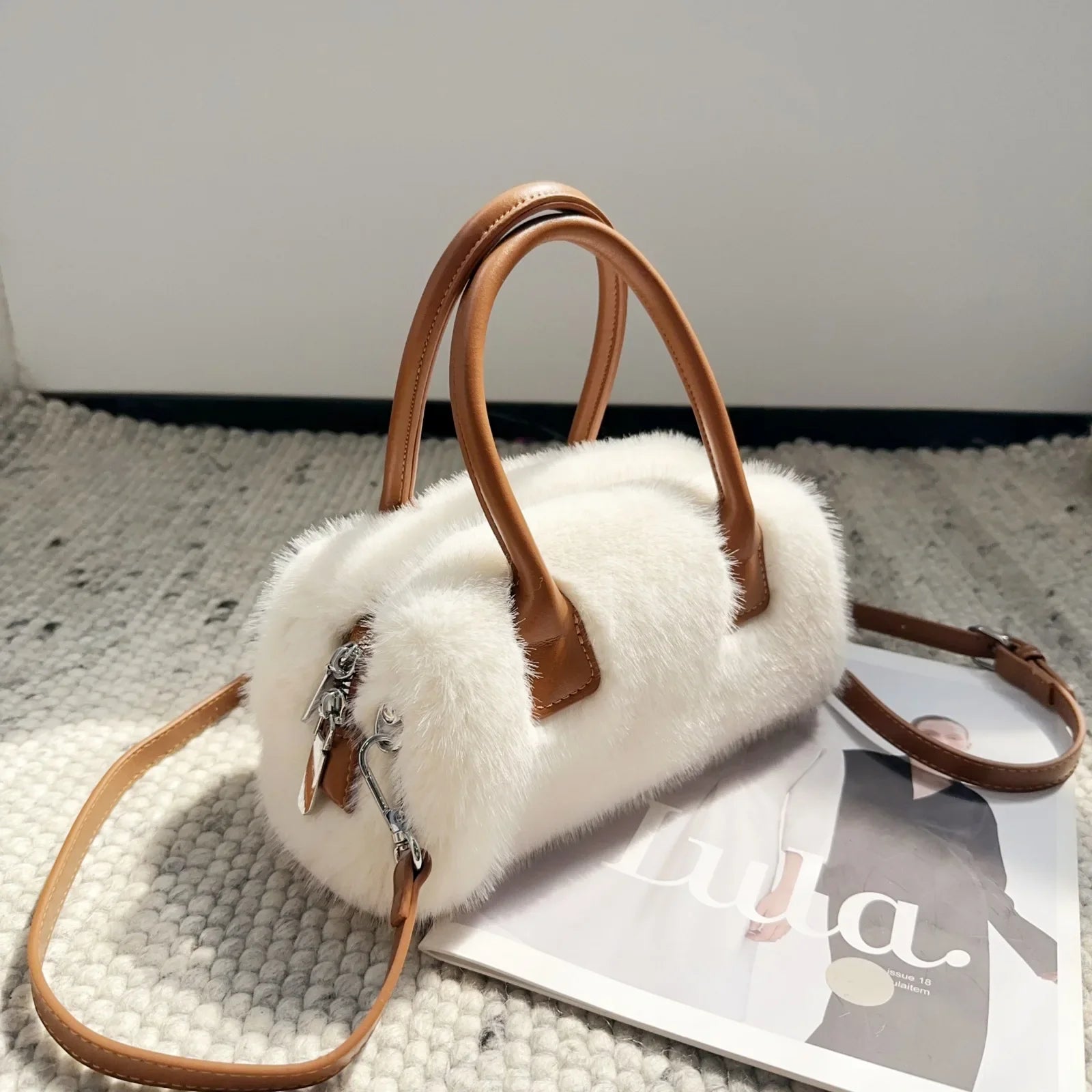 Jolie | Faux Fur Box Shoulder Bag