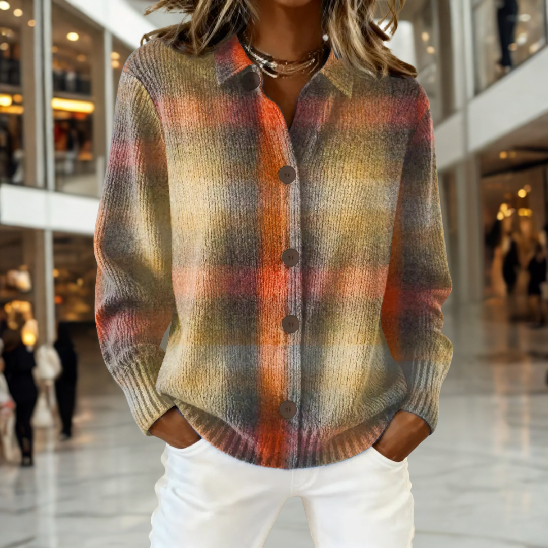Sophie™ - Handcrafted Check Cardigan