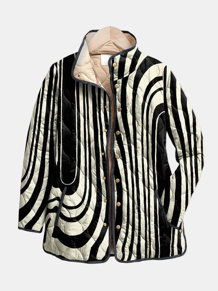SORAYA | Casual Quilted Jacket with Abstract Geometric Design
