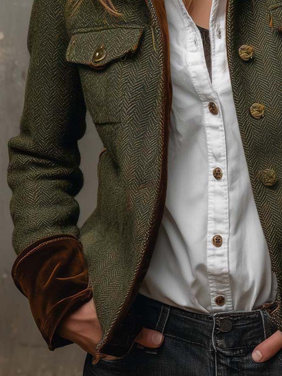 Charlotte – Timeless Tweed Elegance With Velvet Accents