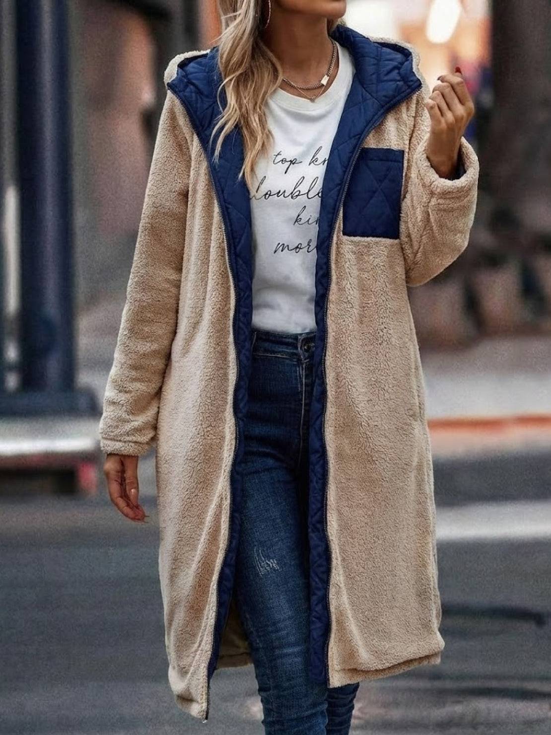 Lizzy -Sherpa-Lined Hooded Teddy Coat