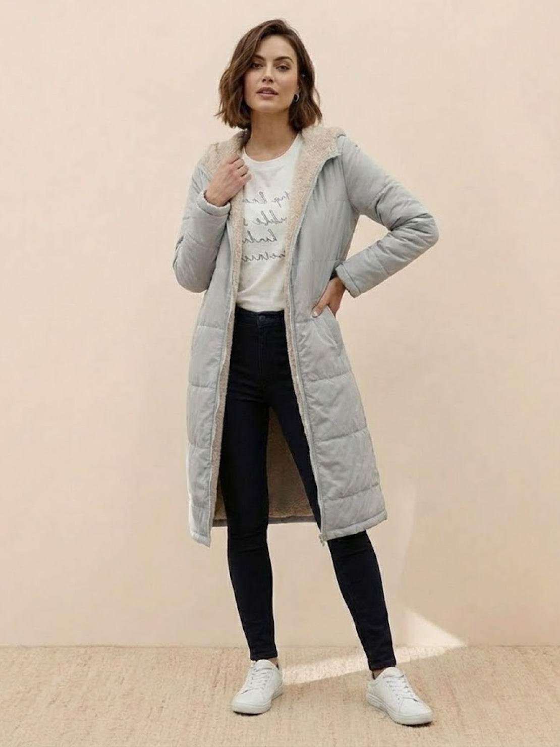 Lizzy -Sherpa-Lined Hooded Teddy Coat